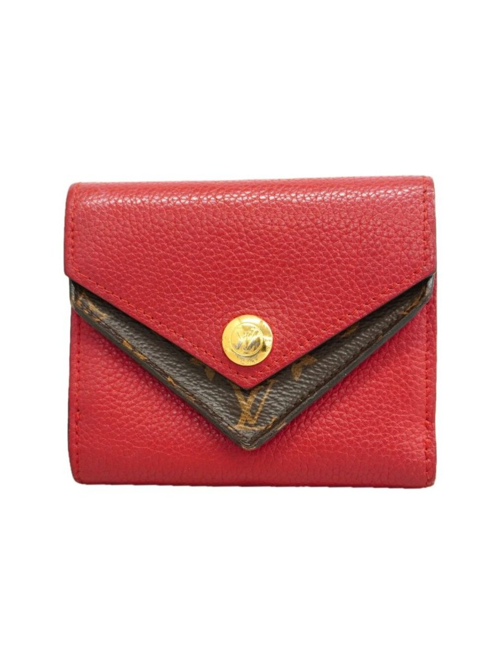 Louis Vuitton Trifold Wallet Monogram Portefeuille Double Compact Ruby